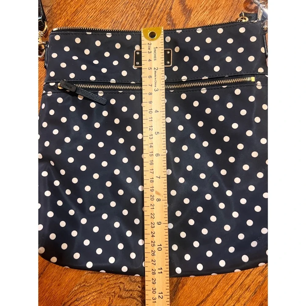 Kate Spade New York Polka Dot Nylon‎ Crossbody Bag Black White Gold Hardware